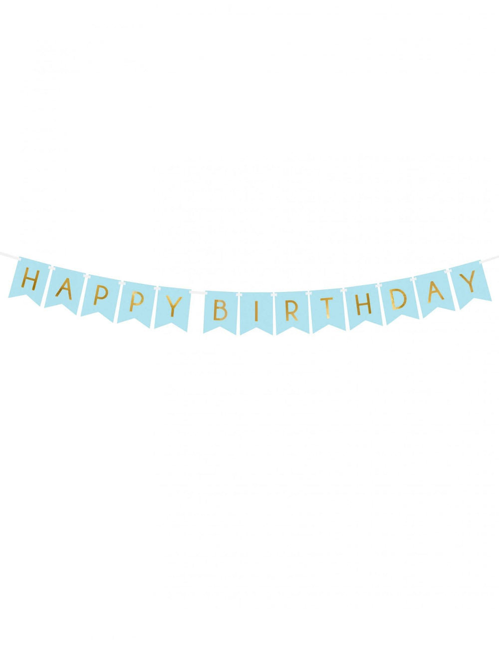 Kartonska girlanda Happy Birthday za rojstni dan, modra in kovinsko zlata