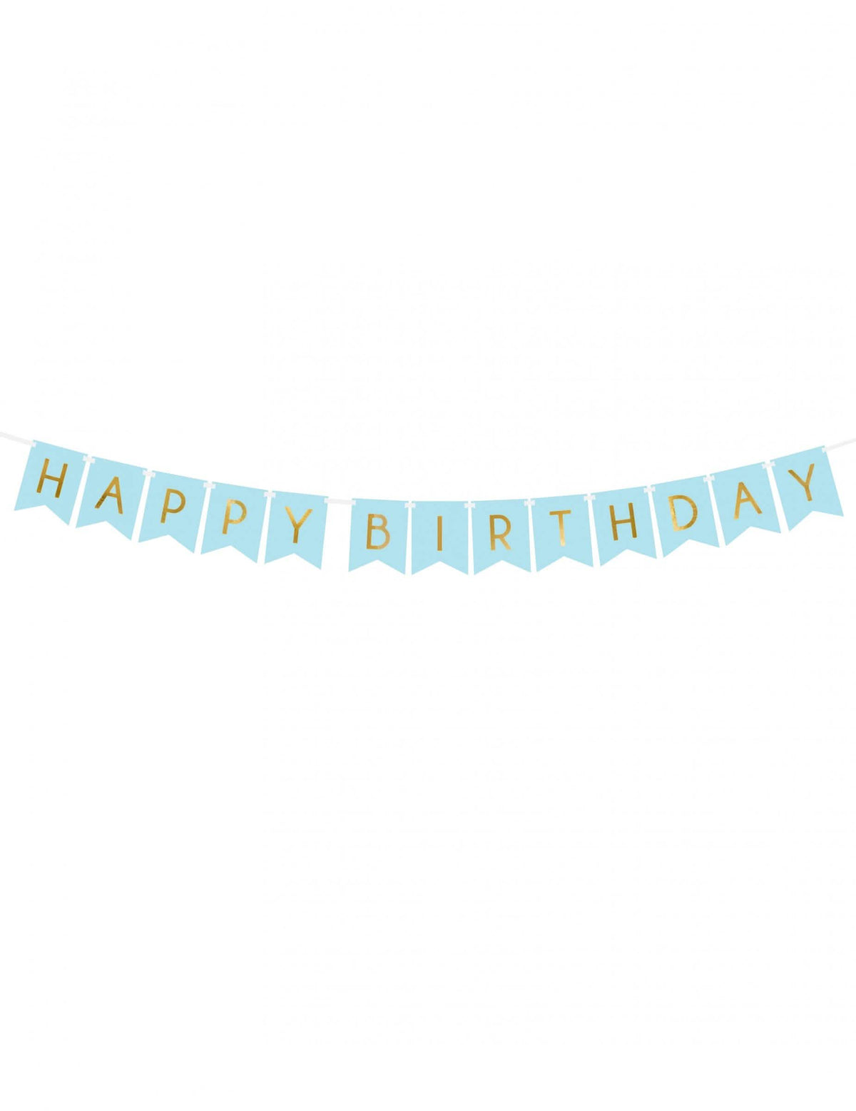 Kartonska girlanda Happy Birthday za rojstni dan, modra in kovinsko zlata