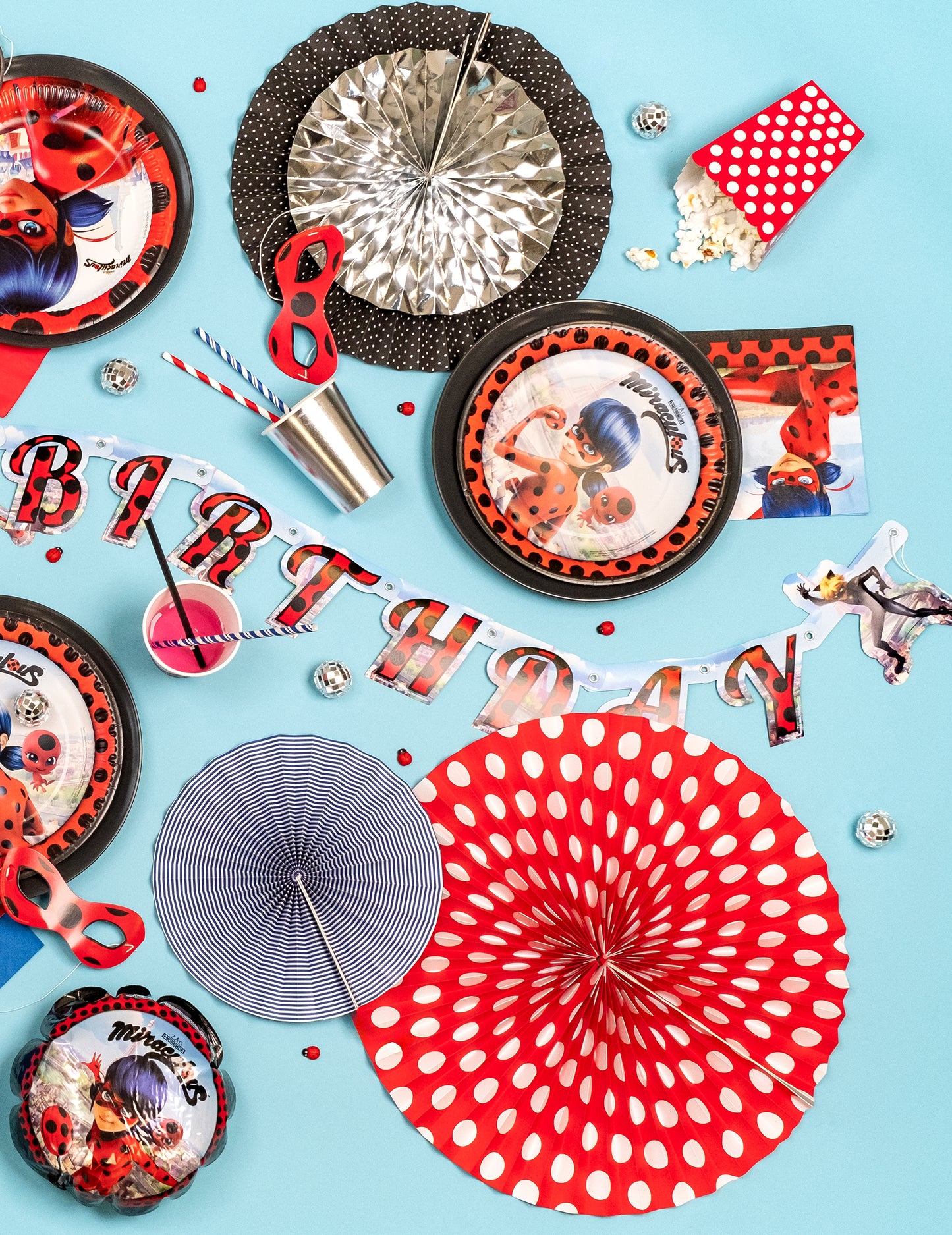 Srečen rojstni dan Ladybug 170 cm karton Garland 170 cm