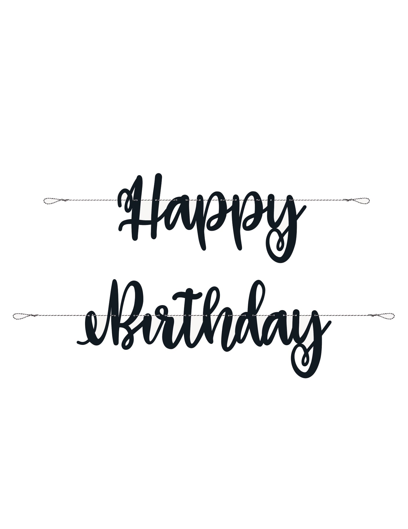 Guirlande en carton Happy Birthday pour anniversaire noire