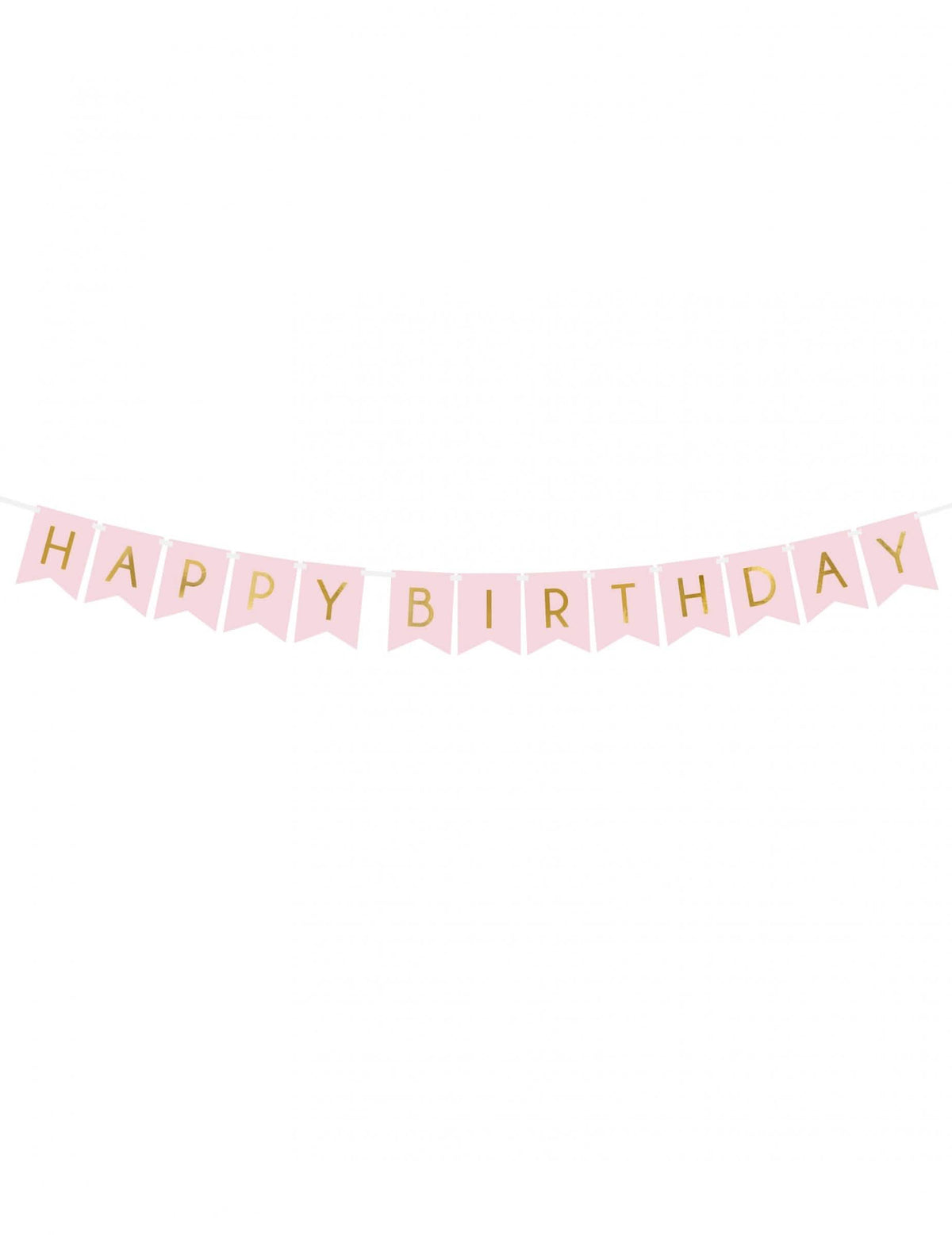 Kartonski napis Happy Birthday za rojstni dan roza in zlata