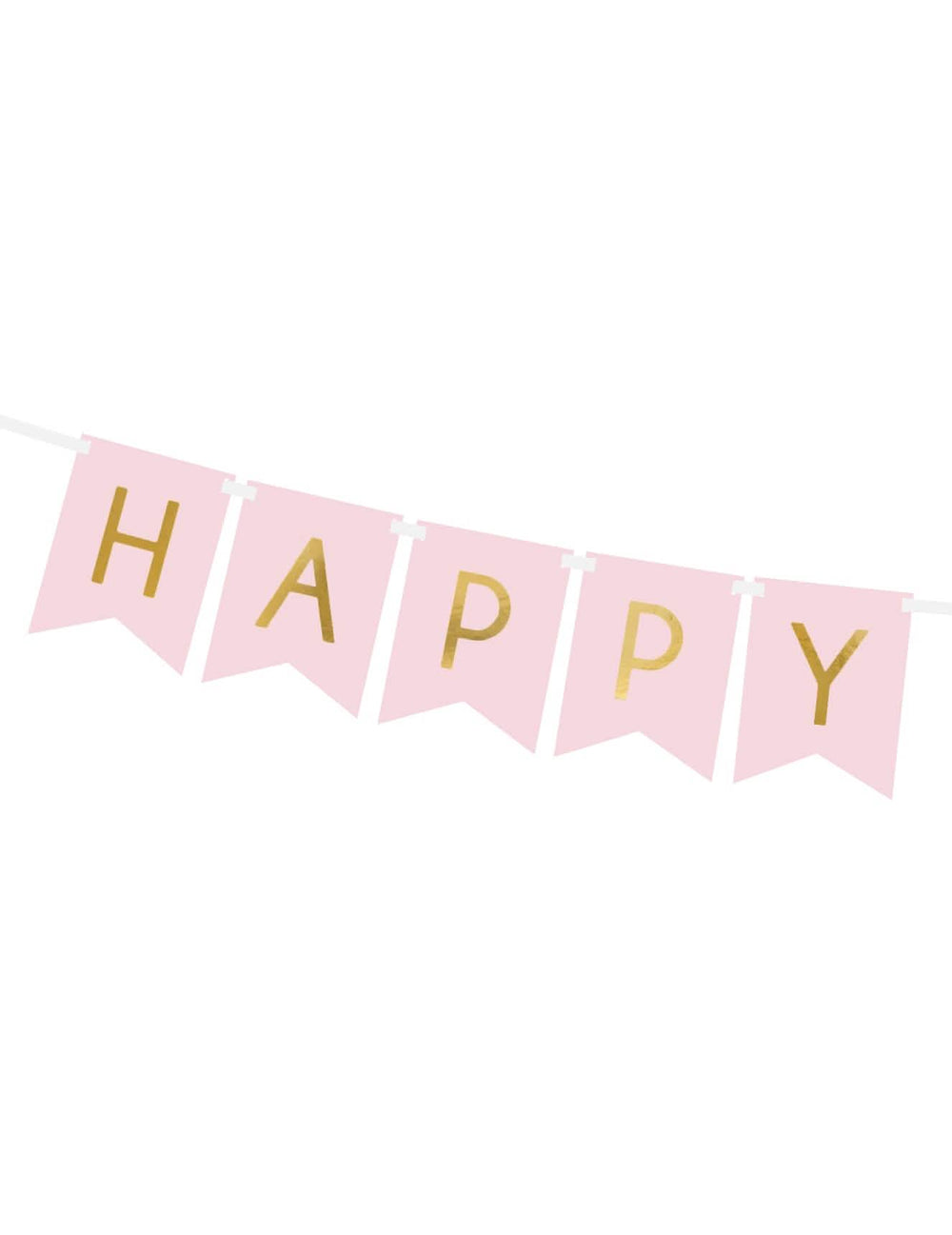 Detajl besede HAPPY iz kartonskega girlanda Happy Birthday