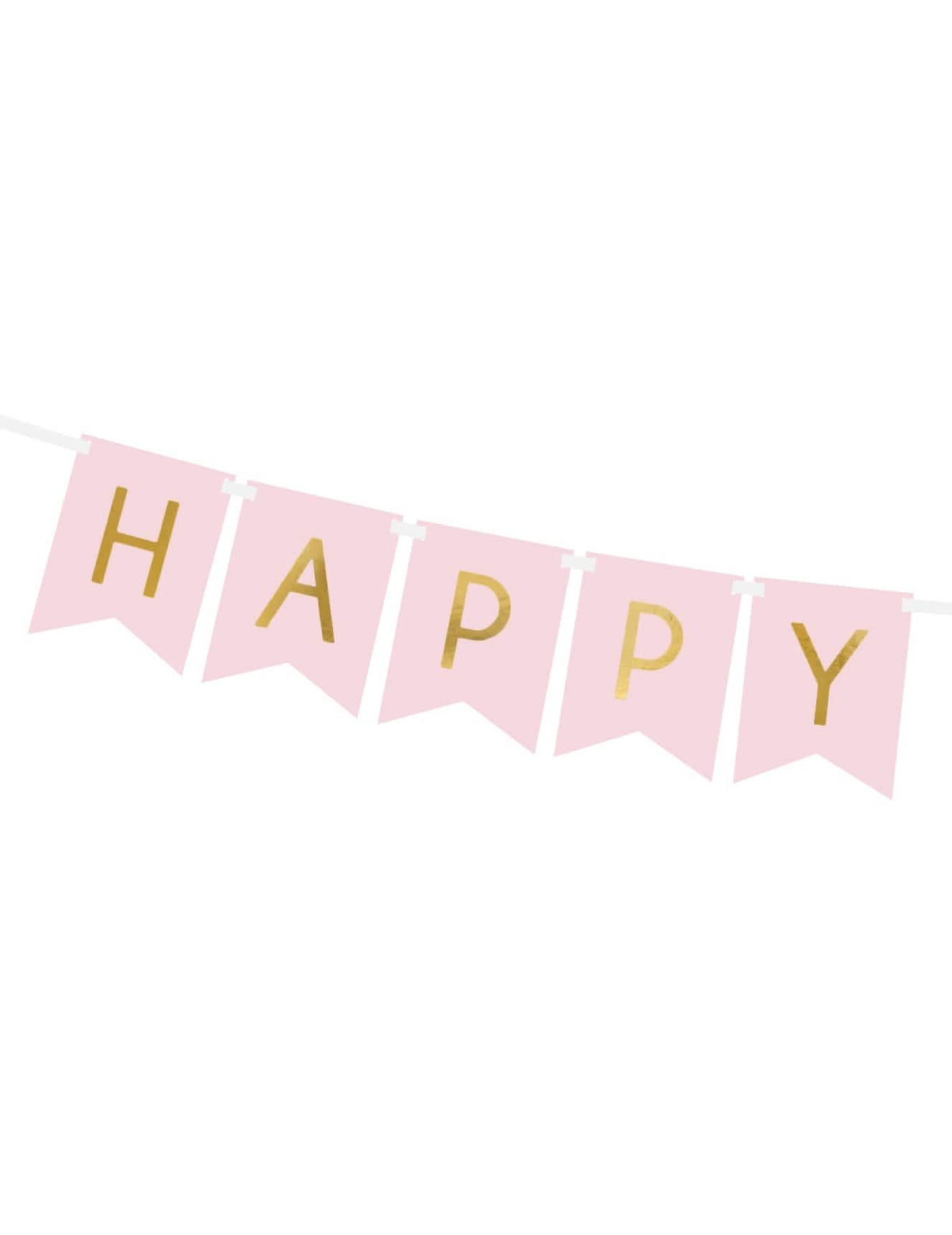 Detajl besede HAPPY iz kartonskega girlanda Happy Birthday