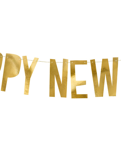 Zlata kartonska girlanda za srečno novo leto 10 x 90 cm okraski za zabave