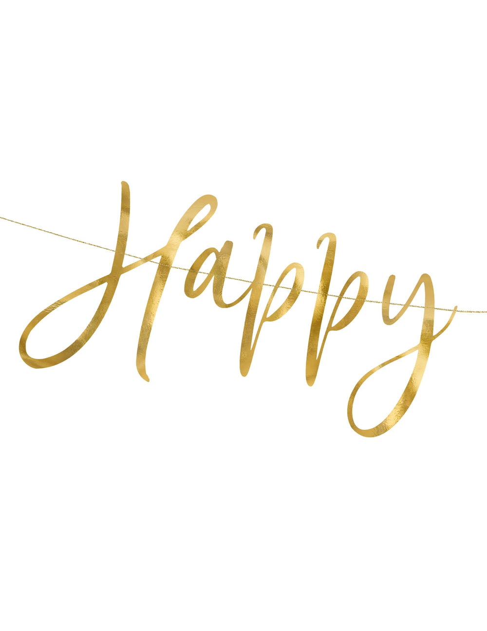 Gros plan sur l'inscription Happy de la guirlande en carton happy new year