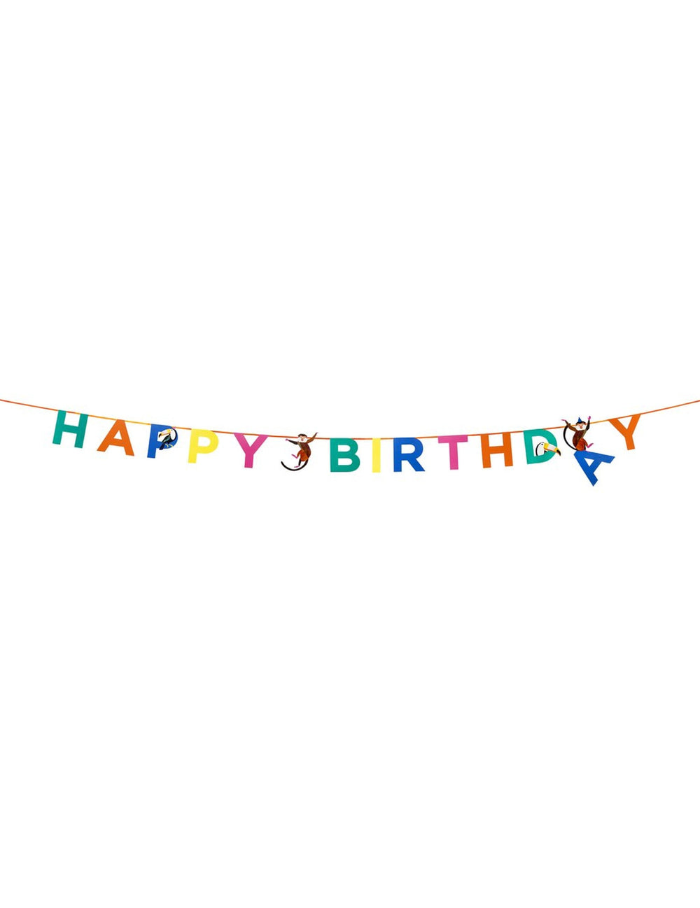 Vue d'ensemble de la guirlande en carton Party Animal Happy Birthday Jungle