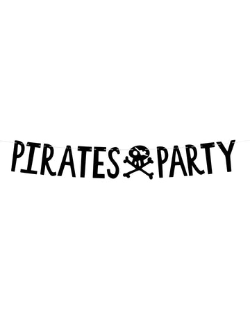 Črna zabava Pirate karton Garland 14 cm x 1 m
