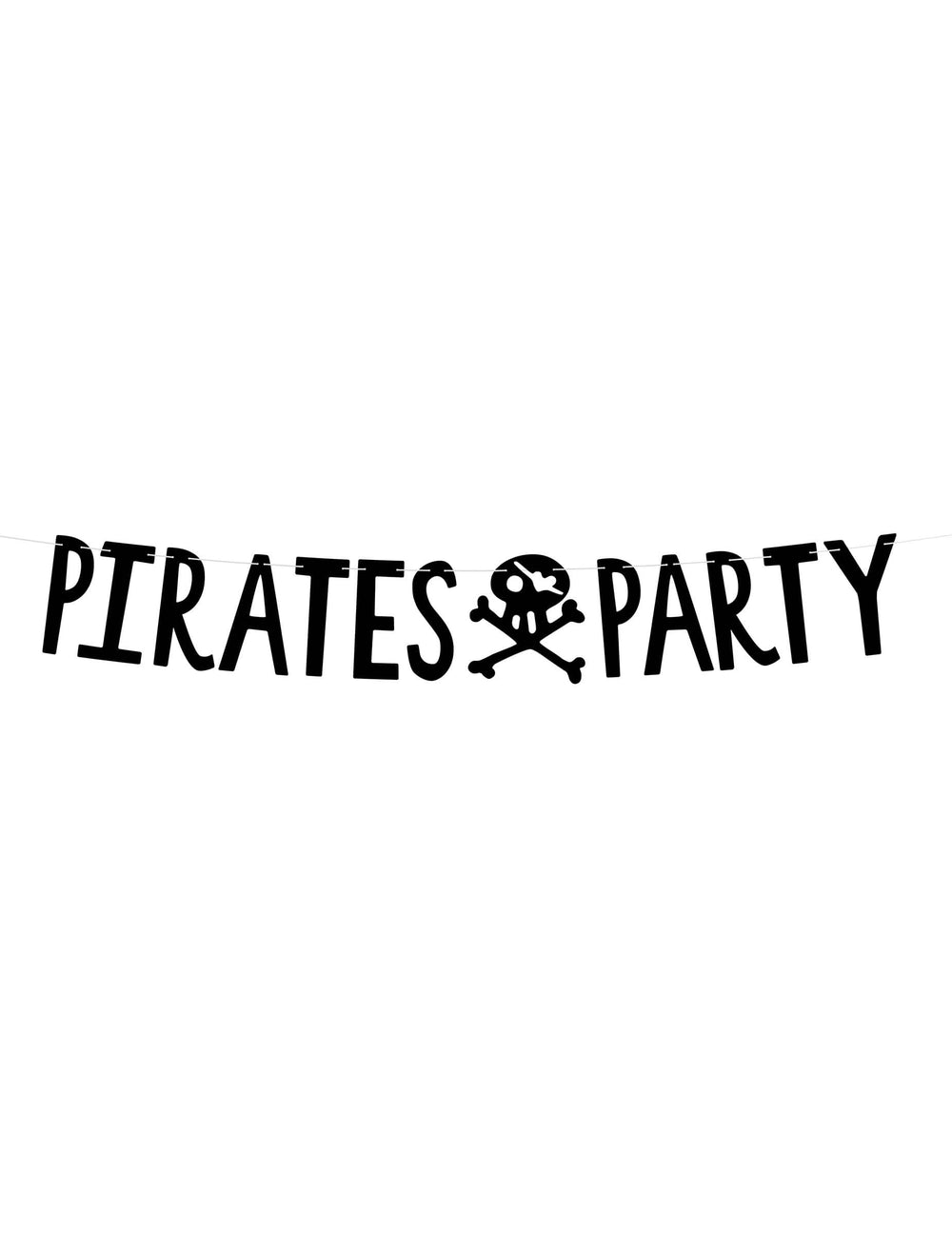 Kartonska girlanda pirati Party za črno zabavo s lobanjo