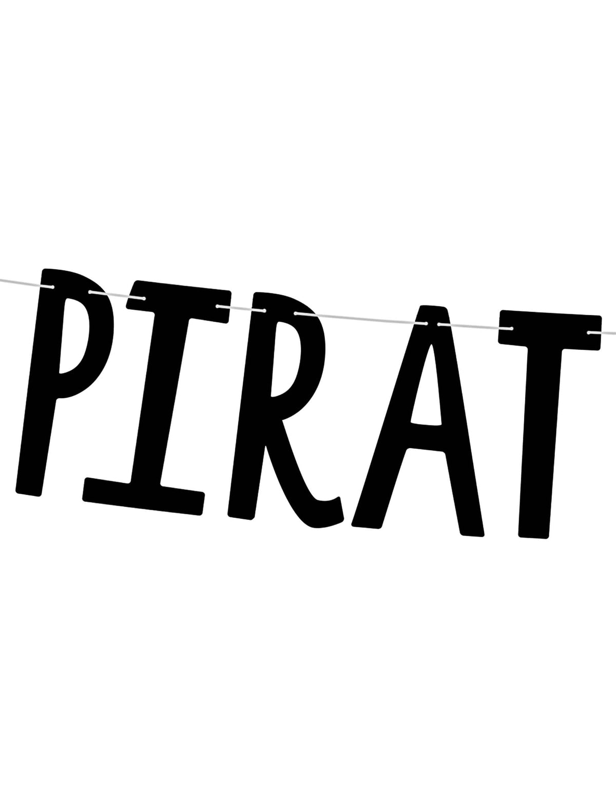 Podrobnosti črnih črk kartonske girlande Pirates Party