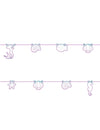 Guirlande en carton sirène élégante pour anniversaire pastel rose et violette