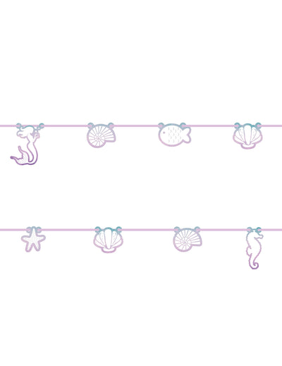 Guirlande en carton sirène élégante pour anniversaire pastel rose et violette
