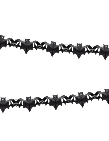 4m črna papirnata girlanda iz netopirjev, okras za noč čarovnic