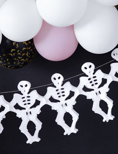 3m bele skeletne papirnate girlande za noč čarovnic
