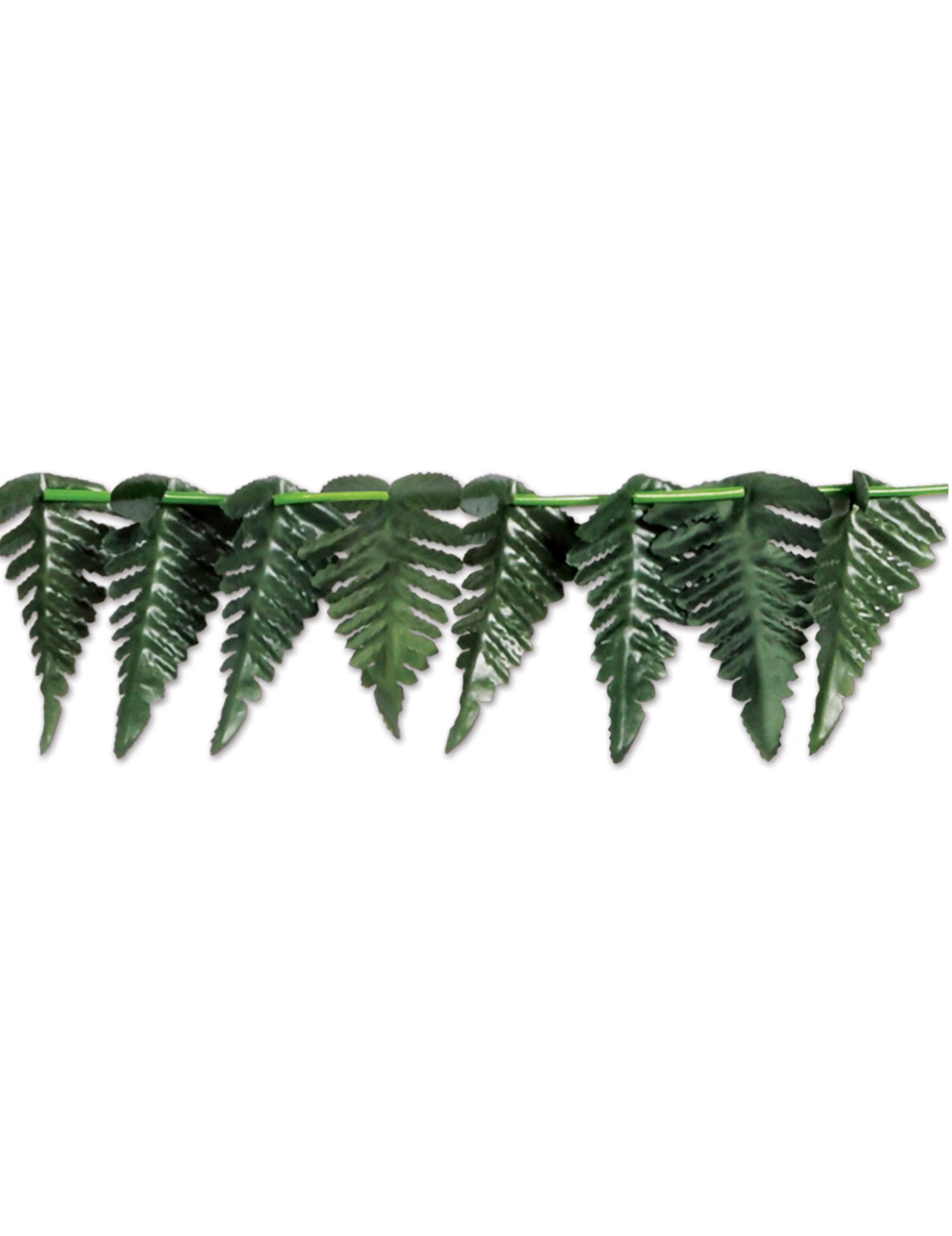 Guirlande feuilles tropicales pour fête hawaïenne verte en polyester