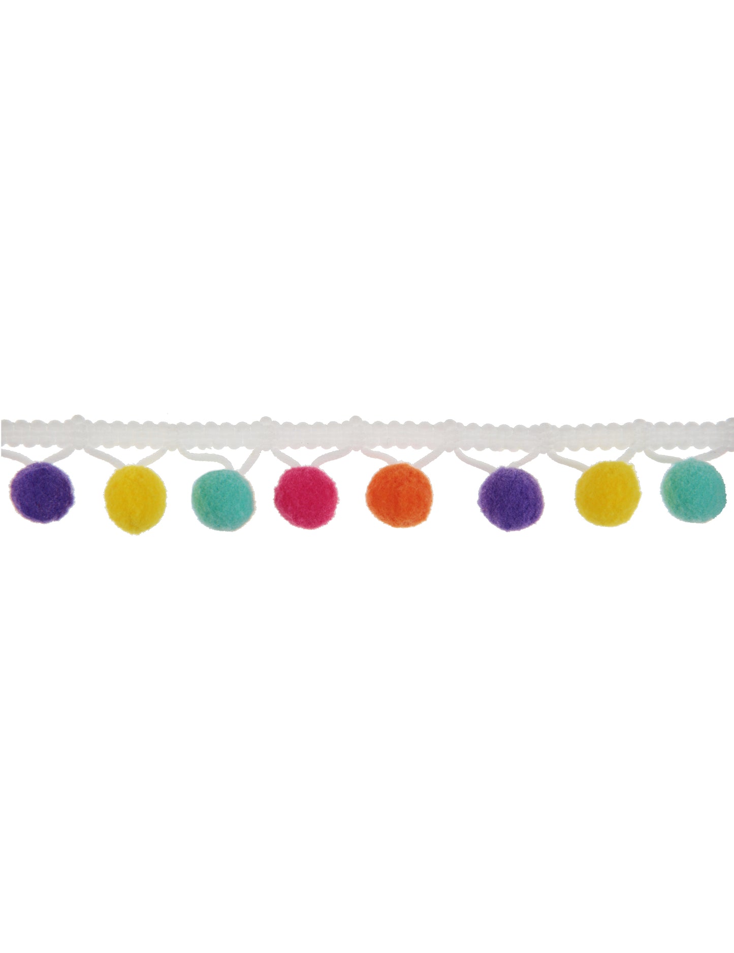 2 m belega, 2 cm večbarvnega traku s pomponi