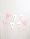 Guirlande fanion personnalisable pour fête rose gold avec autocollants