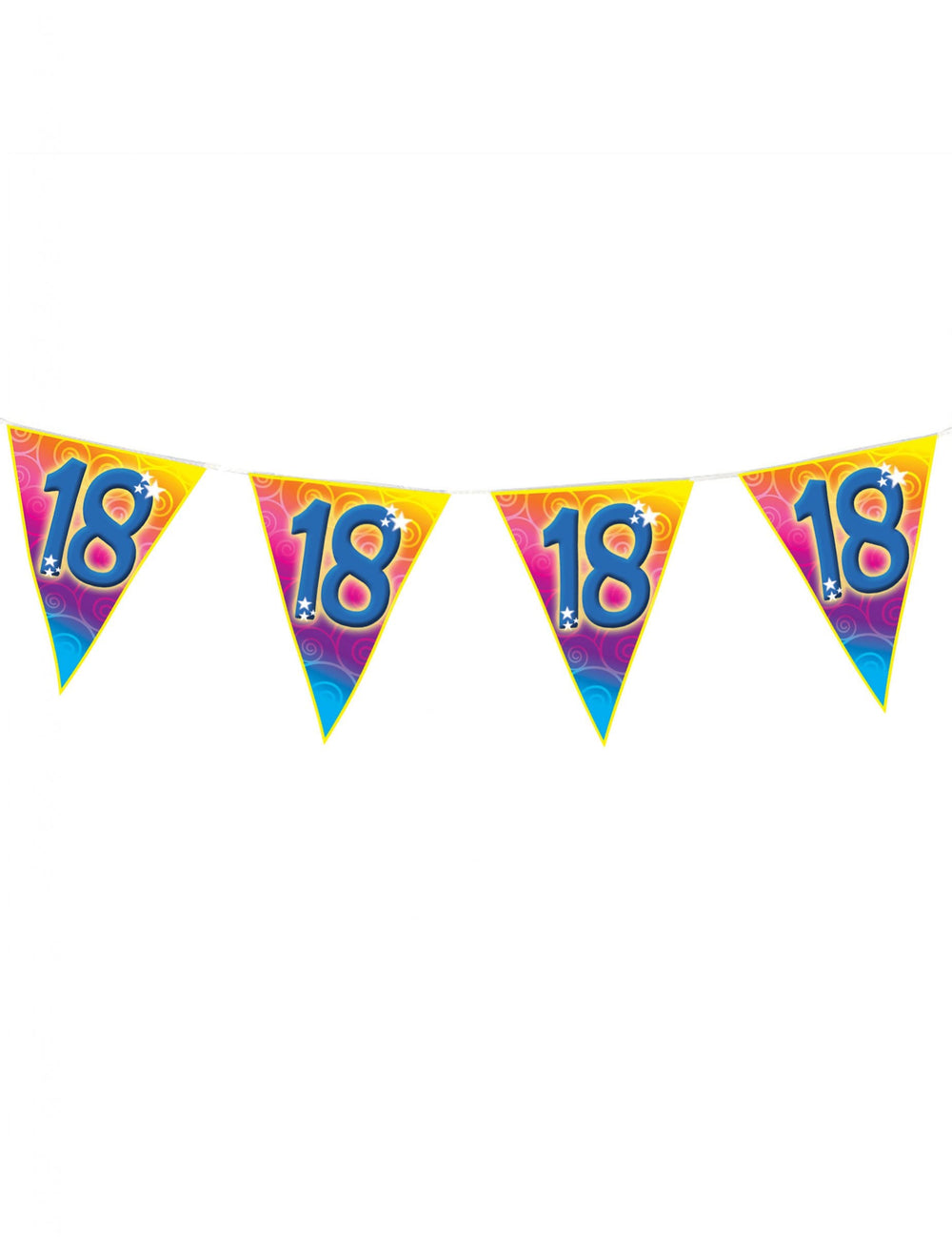 Guirlande fanions âge 18 ans pour anniversaire multicolore dégradé