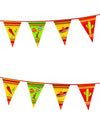 Guirlande de fanions mexicains pour fête multicolore avec motifs piments et sombreros