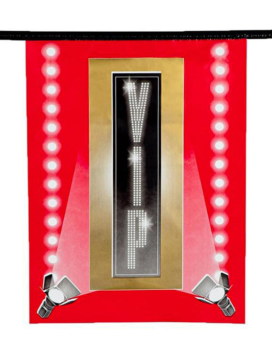 Gros plan sur un fanion de la guirlande fanions papier VIP pour décoration cinéma