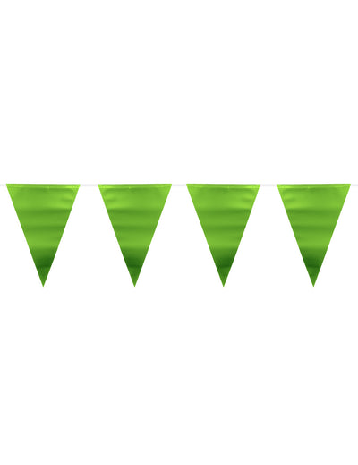 Guirlande fanions vert métallique pour fête vert brillant
