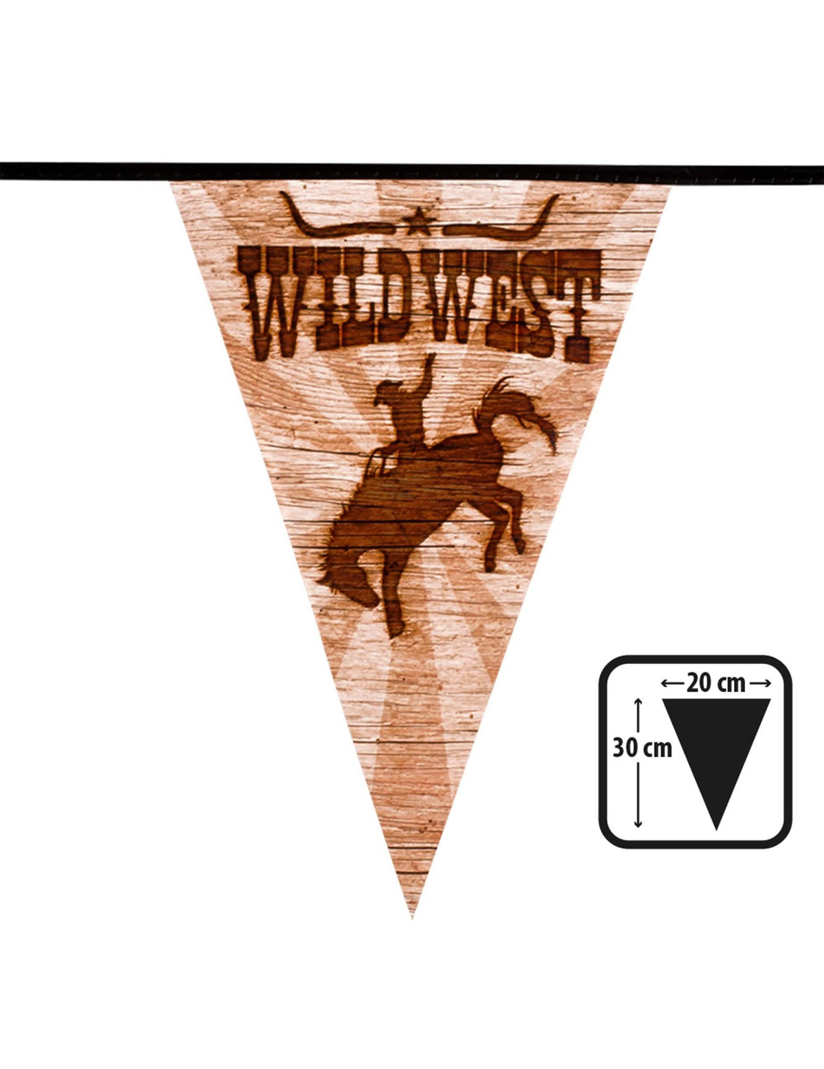 Dimenzije zastavice girlande western Wild West