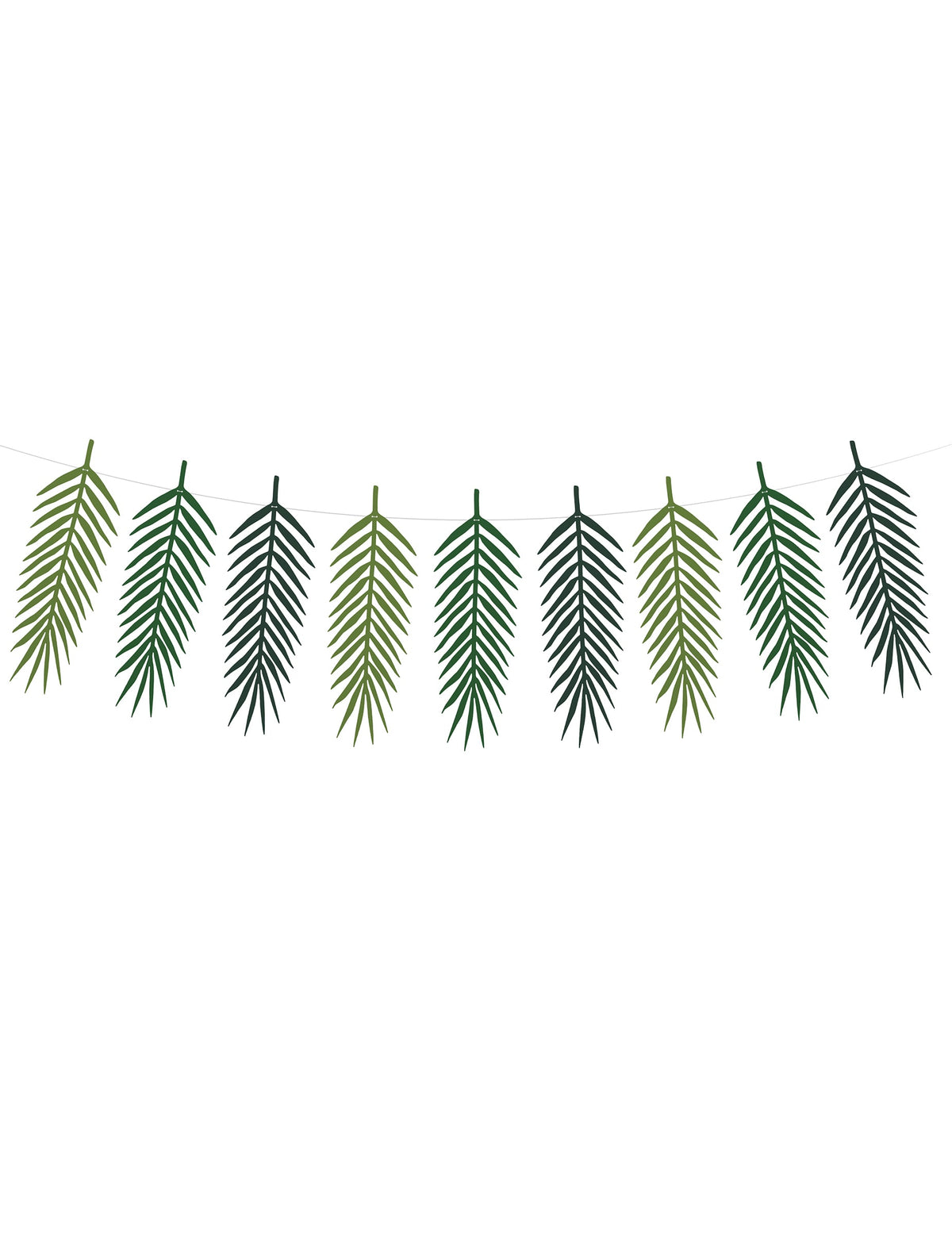 Guirlande feuilles exotiques aloha pour fête verte avec 9 feuilles de palmier