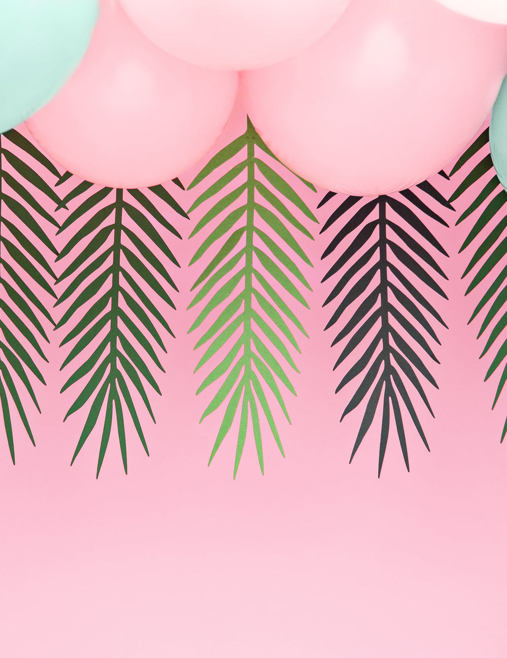 Guirlande feuilles exotiques aloha pour décoration avec 9 feuilles de palmier vertes
