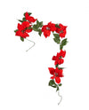 Guirlande fleurs de poinsettias pour décoration rouge avec feuilles vertes