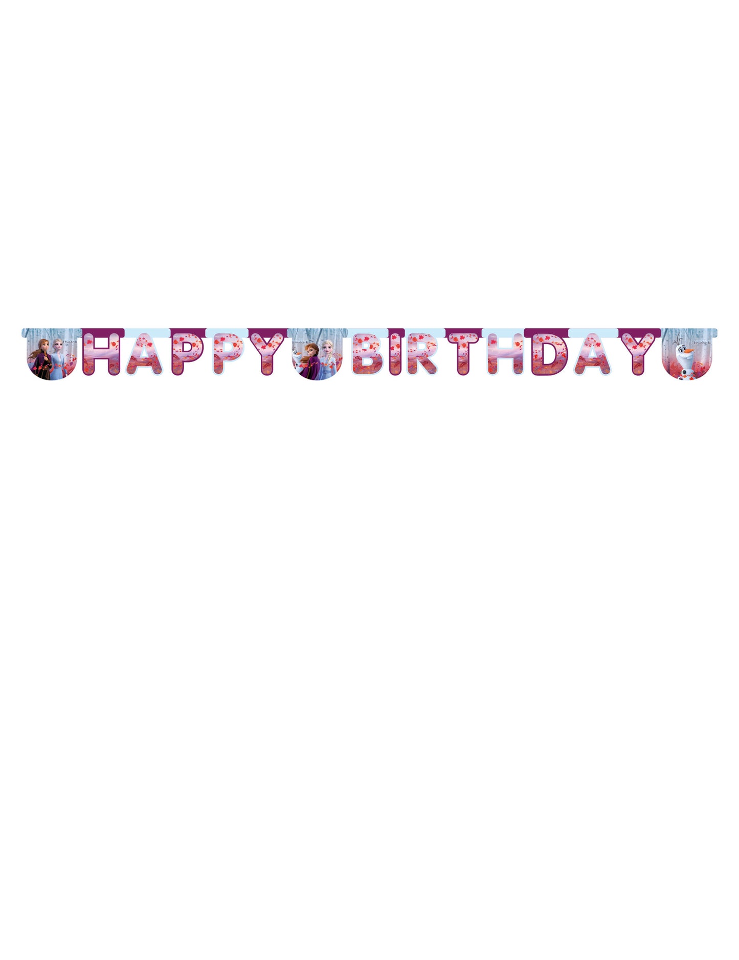Vue d'ensemble de la guirlande happy birthday La Reine des Neiges 2