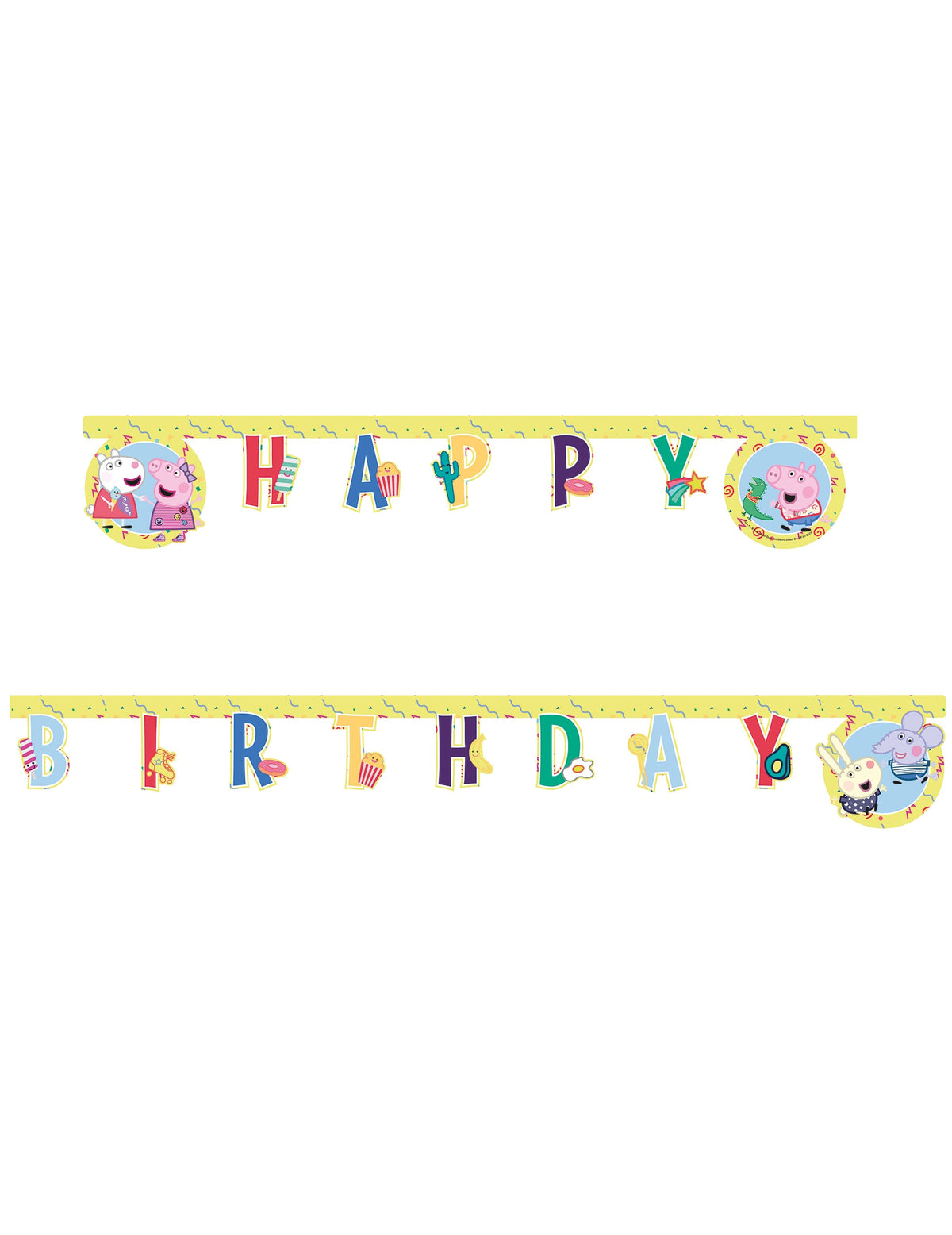 Mise en situation de fête de la Guirlande Happy Birthday Peppa Pig