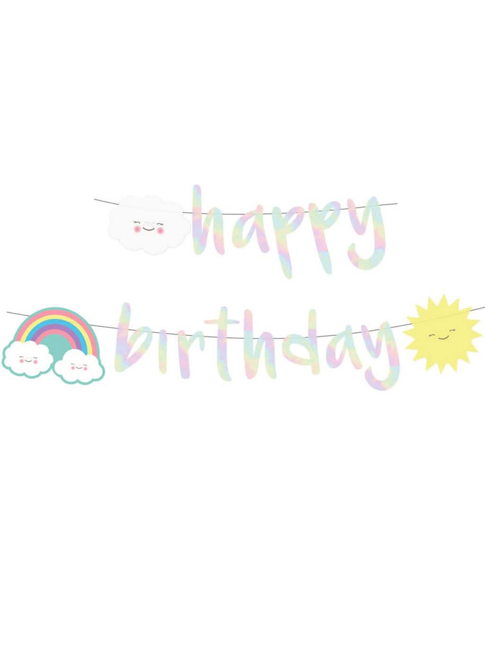 Girlanda happy birthday oblak iz iridescentnega kartona