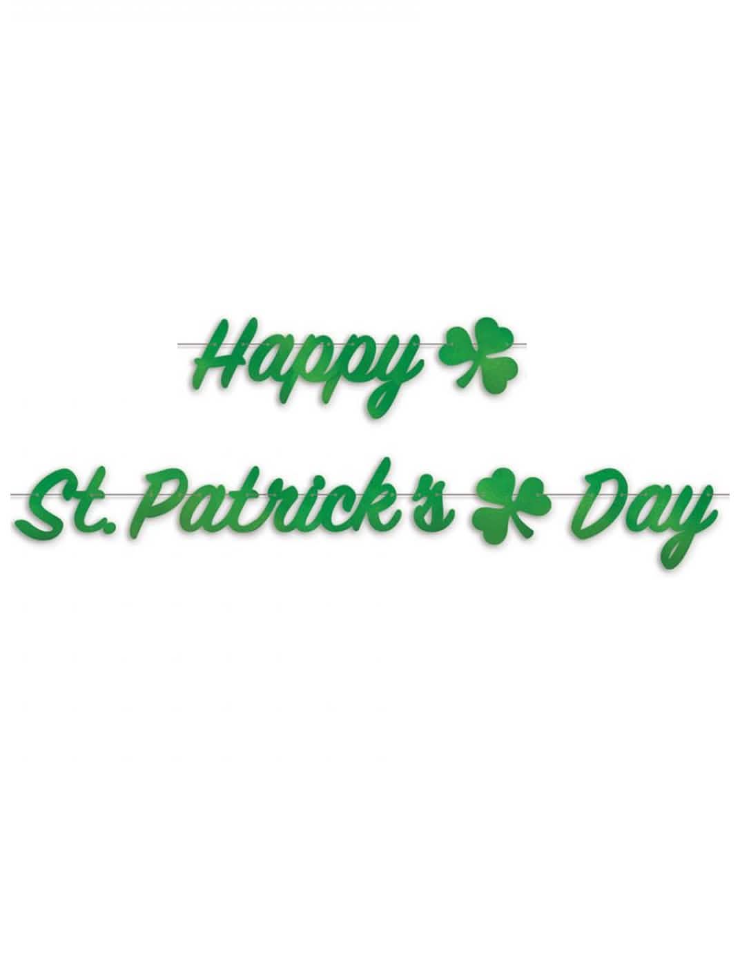 Zelena girlanda Happy St Patrick's Day s deteljicami
