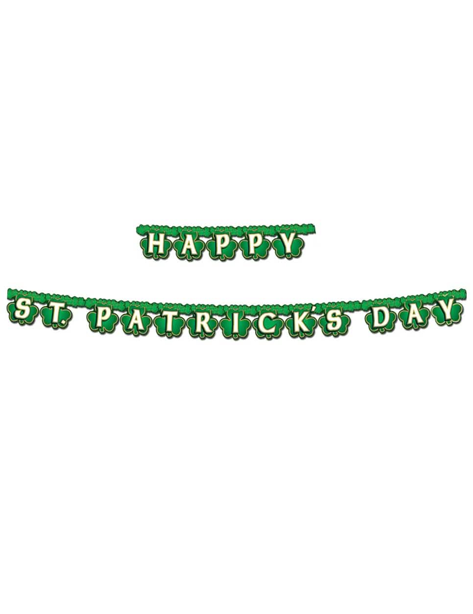 Girlanda Happy St. Patrick's Day za zeleni okras s deteljicami