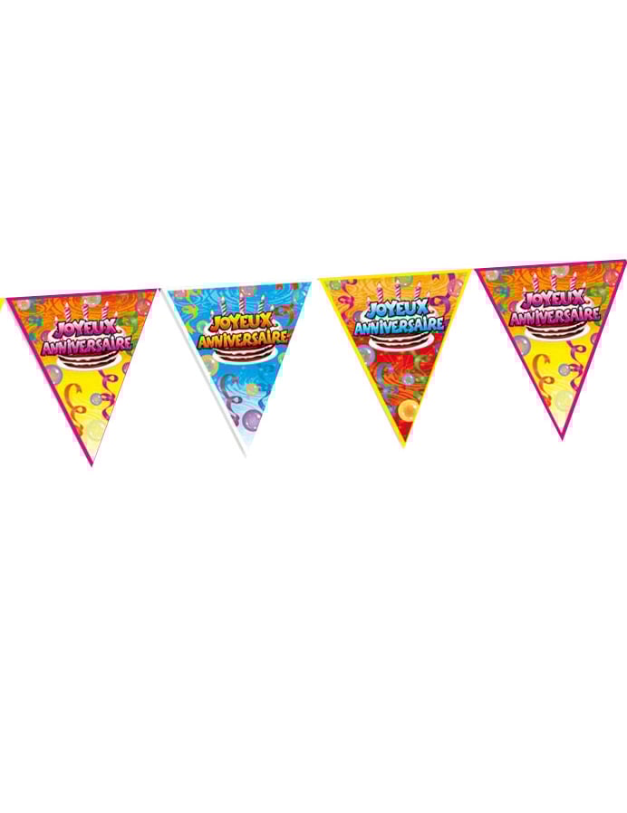 Barvna Happy Birthday girlanda za zabavo z motivi tort in balonov