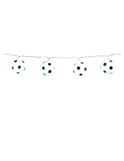 Guirlande lumineuse ballons de foot blanc et noir à piles