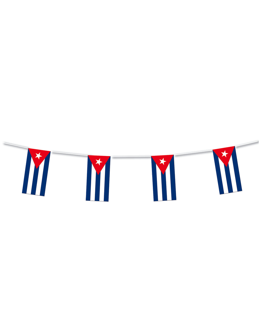 Guirlande plastique Cuba pour décoration bleu blanc et rouge de 5 m