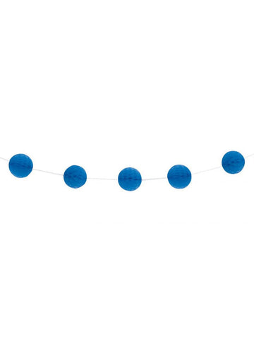 Girlanda s satastimi papirnatimi kroglami v temno modri barvi, dolžina 2,13 m 
