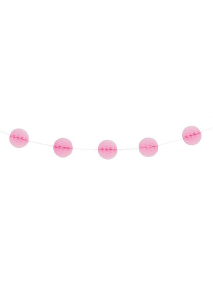 Girlanda s satastimi kroglicami v svetlo roza barvi 2,13 m 