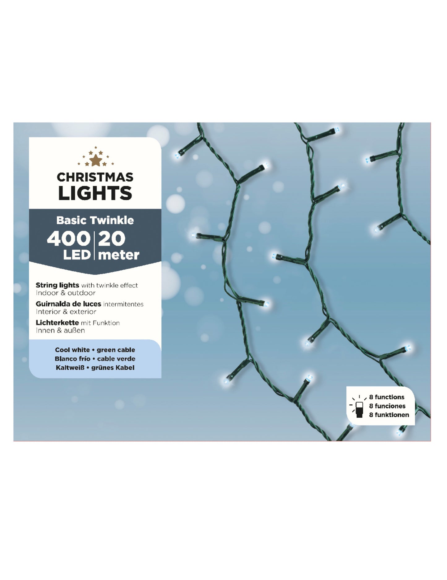 White Light Garland 400 LED 20 m