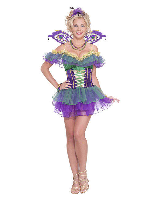 Kostum Harlekin vila za dame Pravljica vijolično-zelen 
