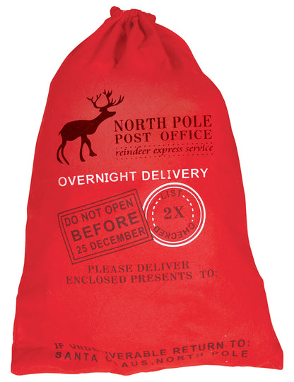 Rdeča Božičkova vreča 65 x 45 cm