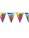 Guirlande fanions Indien pour fête multicolore de 10 m avec motifs de plumes et totems