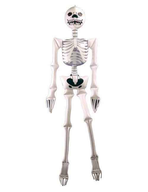 napihljiva dekoracija okostnjak za halloween bela in črna