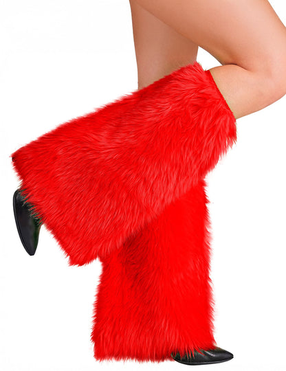 Jambières à poils pour adulte rouges