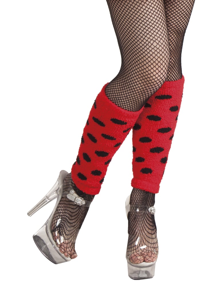 Jambières à pois pour femme rouge et noir