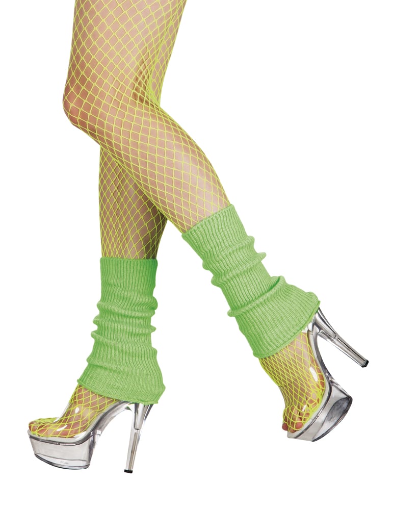 Vue de profil des jambières vert fluo pour femme