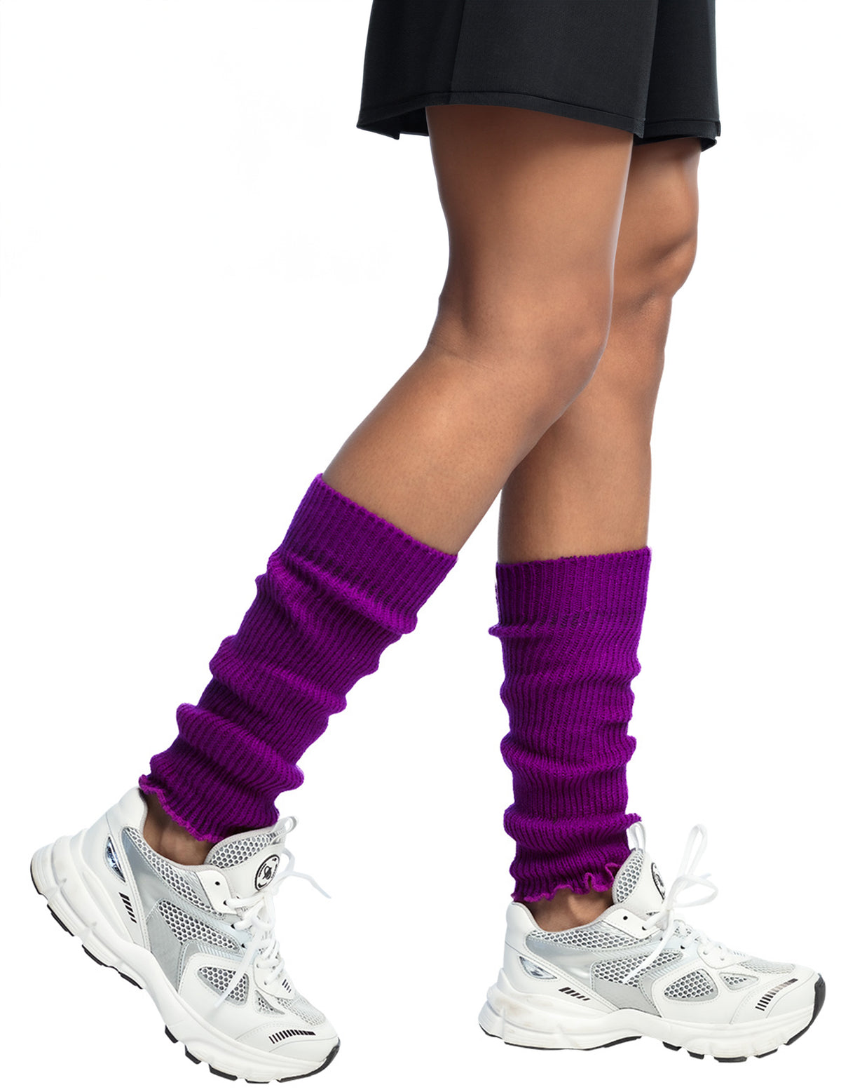 Vue de profil des jambières pour femme violettes
