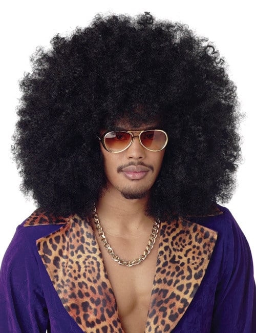 Perruque afro maxi pour adulte noire volumineuse