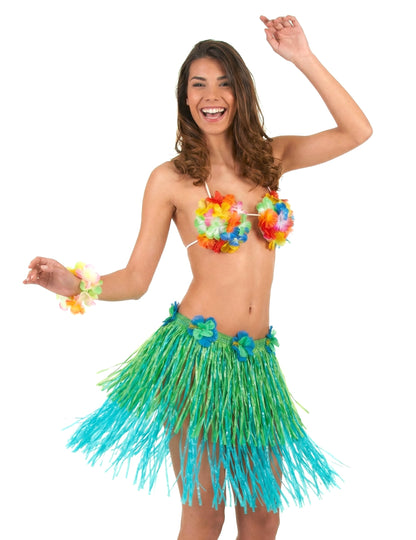 Ensemble complet de la jupe hawaïenne courte pour adulte