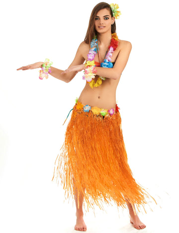 Dolgo oranžno havajsko krilo za odrasle 